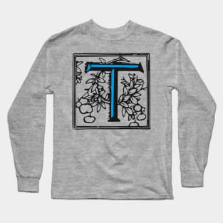 Letter T in black and blue Long Sleeve T-Shirt